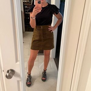 Madewell Moss Green Corduroy Skirt